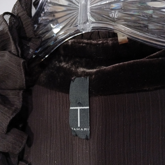 T Tahari Brown Velvet Jacket - Picture 2 of 6